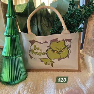 New* $15*Canvas Tote Bag with Grinch Design$15